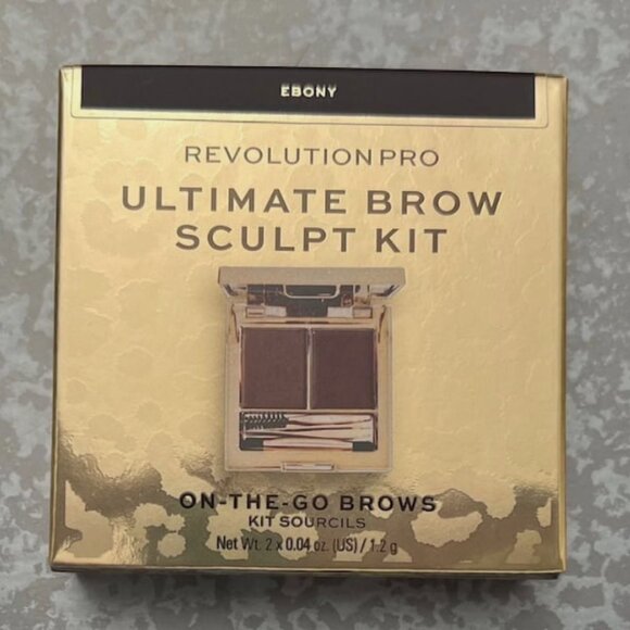 NEW - Revolution Pro Ultimate Brow Sculpt Kit On-The-Go Brows Ebony - Picture 1 of 2